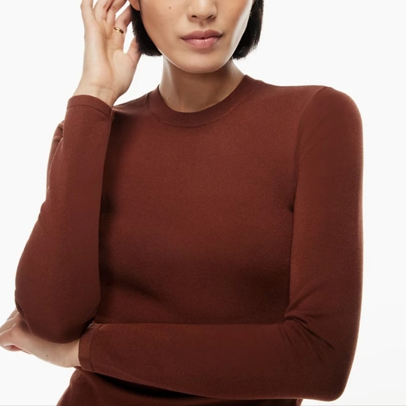 Aritzia Sweaters - Babaton Lounge Red Rust Sweater Wool Blend Pullover Crewneck